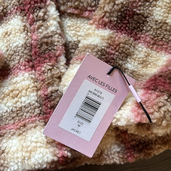 NWT Anthropologie Avec Les Filles Teddy Shearling Trucker Jacket - Picture 5 of 7
